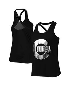 Черная женская майка Chicago Cubs Tonal Athleisure Racerback The Wild Collective