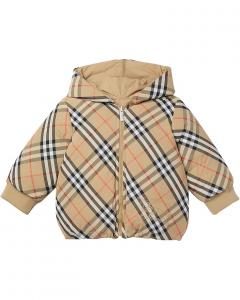 Куртка Burberry Kids Axel Puffer Jacket, цвет Sand IP Check