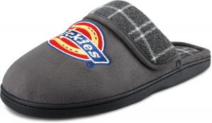 Мужские тапочки Dickies с амортизирующей стелькой с эффектом памяти и вышитым логотипом - подошва для дома и улицы, серый