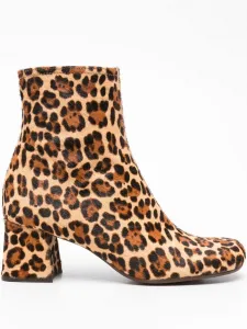 Ботильоны Muki 60 на блочном каблуке с леопардовым принтом Chie Mihara, коричневый