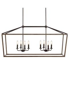 Подвесной светодиодный фонарь Oriana с 8 плафонами, выполненный в стиле фермерского дома и индастриала Jonathan Y, черный