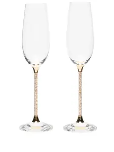 Комплект из двух бокалов с кристаллами Swarovski, золотистый