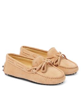 Замшевые лоферы gommino Tod'S Junior, бежевый