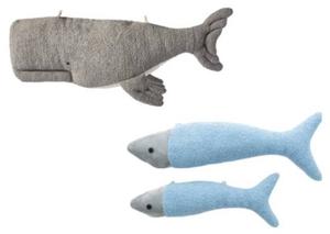 Подушка Crochetts Plüschtier Ozean Tiere 3tlg, серый - 29 x 84 x 14 см