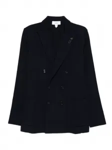 Двубортный пиджак с накладными карманами Lardini, синий