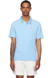 Вязаный пике короткий рукав поло Casablanca, синий