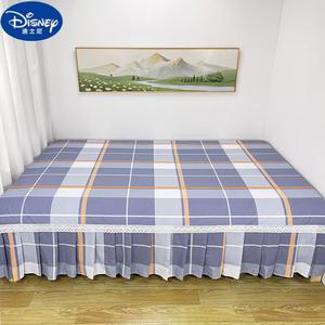 Disney Комплект постельного белья из хлопка на татами с юбкой, 400х200 см (простыня 450х230 см, высота юбки 3 см), цвет Navy Blue, Simple Blue Check