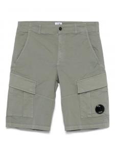 C.P. Company Kids шорты карго с декором Lens, зеленый