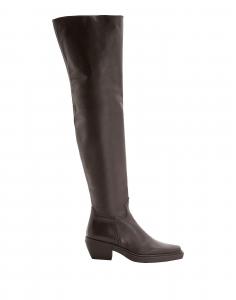 Ботинки Leather Western Over-The-Knee Boots 8 By Yoox, темно-коричневый
