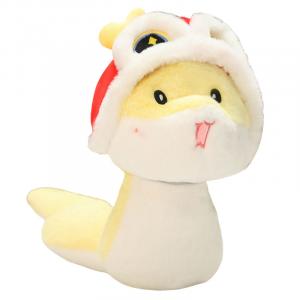 Талисман плюшевая игрушка кукла на год змеи 2025 "Просыпающийся лев и змея" плюшевая кукла высота 24см/38см MLING, желтый