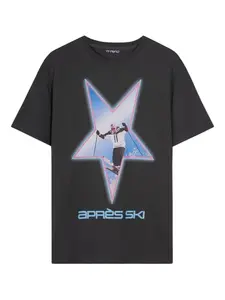 Футболка с принтом в виде звезд Open YY, черный