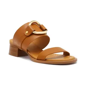 Кожаные тапочки See by Chloé, коричневый