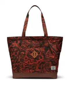 Экологичная унисекс сумка-шоппер объемом 24,5 л с принтом и молнией Herschel, коричневый
