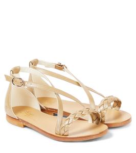 Сандалии из плетеной кожи Celi Bonpoint, золотой