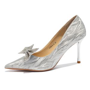 Ainer-cat Ainer cat Slim Heel High Heels 8cm Women's Silver