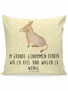 Подушка Mr. & Mrs. Panda, желтый пастельный