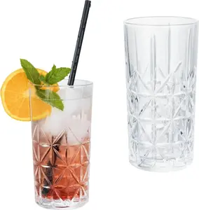 Набор из 24 стаканов, 300 мл, современные стаканы для питья, стаканы для коктейлей, стаканы для воды, стаканы для лонг-дринков, хрустальное стекло, большие стаканы для питья, стаканы для сока, стаканы для коктейлей Flaschen-Fuchs