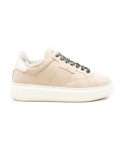 Кремовые кроссовки на платформе с подкладкой из овчины Woolrich, бежевый