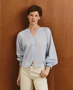 Женская блузка с длинным рукавом и принтом Southern Cotton, синий