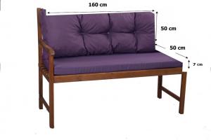 Подушка для садовой скамьи 160 x 60 x 50 коричневый | Подушка сиденья подушка скамейки | Подушка для садовой скамейки | Голливудская подушка для качелей | Подушки сидений и спинки | Подушка для скамейки | Сетгарден Setgarden, фиолетовый