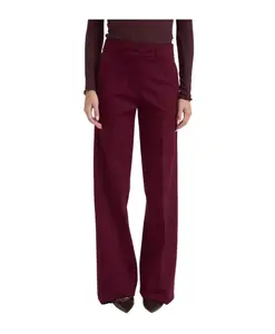 Бордовые брюки-палаццо прямого кроя Manila Grace, красный