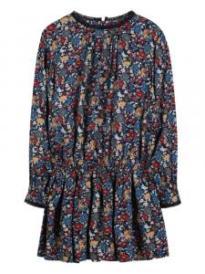 Платье с длинными рукавами и цветочным принтом Zadig & Voltaire Kids, синий