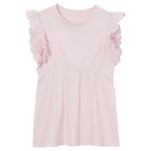 Топ с короткими рукавами и баской для девочек 2–16 лет Lands' End, цвет fairy tale pink