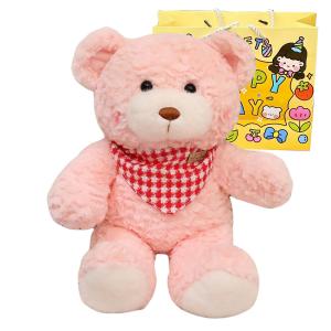 Мягкий и милый шарф с плюшевой игрушкой медвежонка, плюшевая кукла высотой 30см/40см Happy Fish, розовый