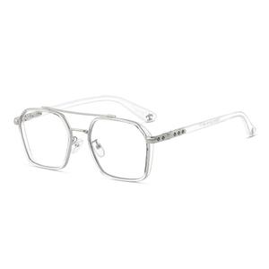 MK MINGKU Квадратные очки унисекс, Silver Transparent