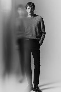 Облегающие хлопковые брюки-чиносы H&M, синий