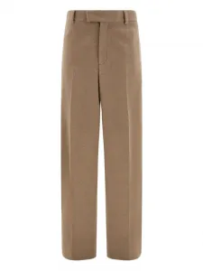 Шерстяные брюки Ferragamo, коричневый