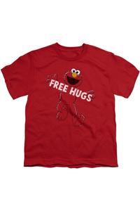 Футболка с коротким рукавом "Sesame Street" Free Hugs для детей Gildan, красный