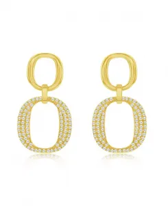 Серьги-Подвески овальной формы из стерлингового серебра с белыми кубическими цирконами от Suzy Levian Suzy Levian New York, yellow