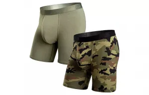 BN3TH Мужские классические боксеры с принтом — 2 шт, цвет Pine/Camo Green