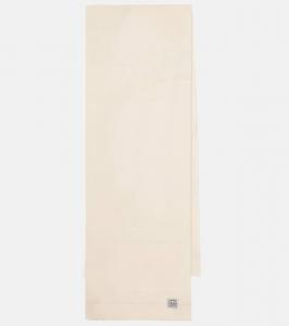Шарф из смеси шерсти и альпаки с монограммой Toteme, Off-White
