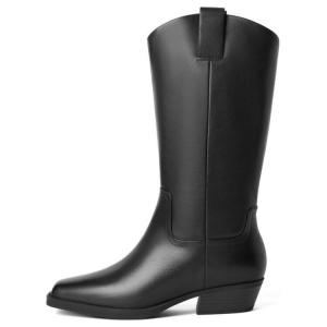 Сапоги женские однотонные до колена Belle, черный