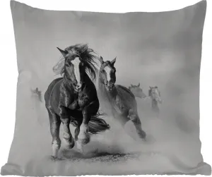 Подушка для улицы - Лошади - Животные - Иллюстрация - 45x45 см - Водонепроницаемая - Подушка для отдыха - Фотоподушка - Декоративная подушка MuchoWow