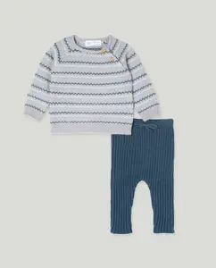 Набор для младенцев из гладкого трикотажного жаккарда Baby El Corte Inglés, темно-синий