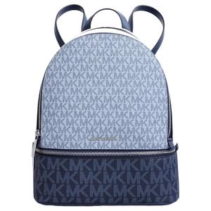 MICHAEL KORS Холщовый рюкзак средний женский белый и темно-синий