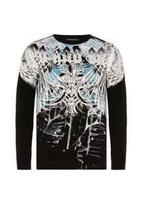 Рубашка с длинными рукавами и крупным принтом CIPO & BAXX, черный