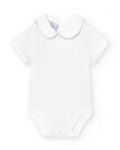 Комплект из 2 детских боди с короткими рукавами и воротником пике Babidú, серый