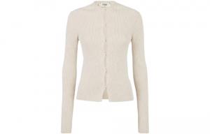 Кардиган на пуговицах с длинными рукавами FENDI, цвет слоновая кость