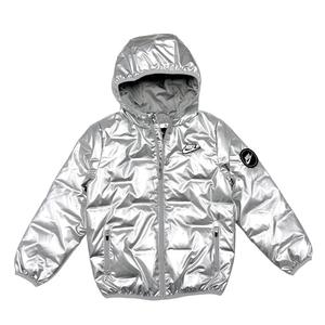 Пуховик silver для подростков Nike, серебряный