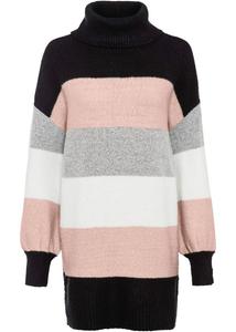 Полосатый длинный свитер Bodyflirt, черный