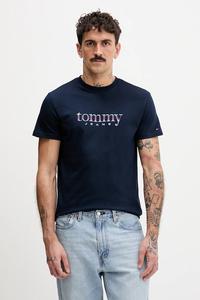 Хлопковая футболка Tommy Jeans, темно-синий
