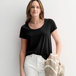 Женская повседневная футболка с коротким рукавом и круглым вырезом Sonoma Goods For Life, Pitch Black