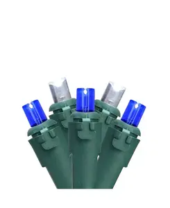 Набор из 50 синих и белых светодиодных рождественских гирлянд с широким углом обзора - зеленый провод Northlight, blue