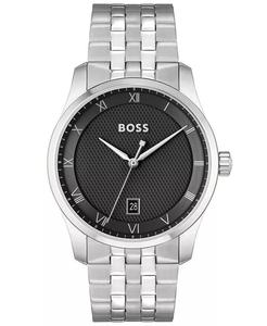 Мужские кварцевые часы с базовым календарем, серебристые из нержавеющей стали, 41 мм Hugo Boss, серебро