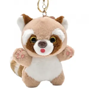 Восьмитонный слон милый мультяшный маленький енот куклы плюшевый кулон 12,5 см высота Eight-tone elephant, коричневый