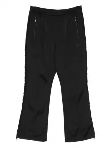 Брюки с бахромой и логотипом Needles, черный